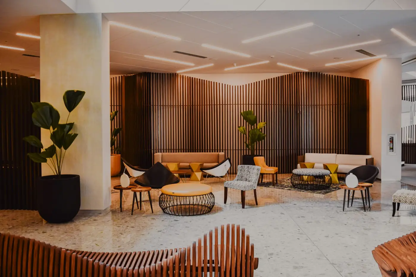 A hotel lobby