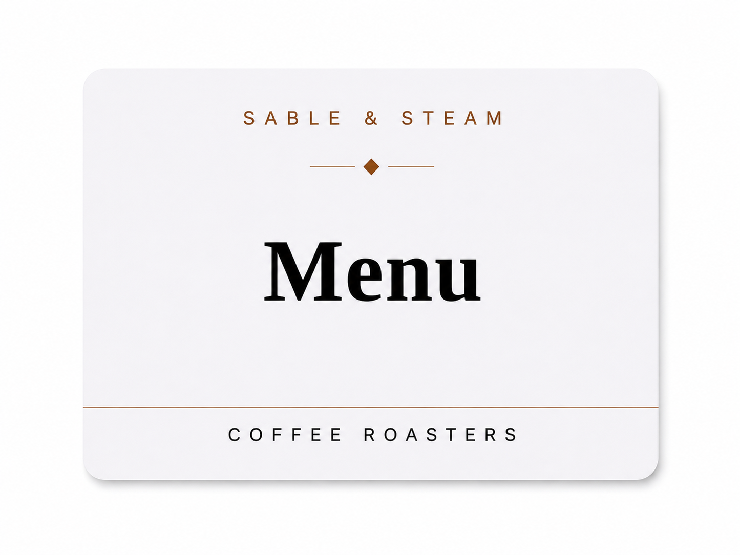 Sable & Steam Coffee Roasters Tap Card example — tap to view Wi-Fi